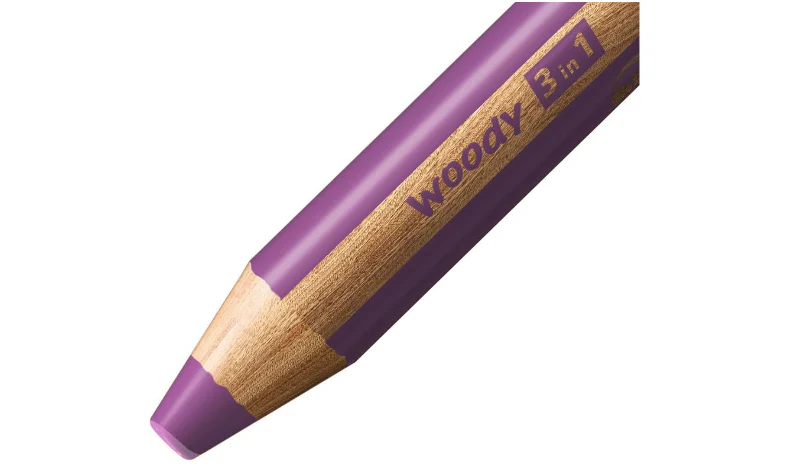 Multi-Talented Pencil - STABILO woody 3 in 1 - Pack of 6 - Birthday Edition - Unicorn - Assorted Colours with Sharpener - Image 3