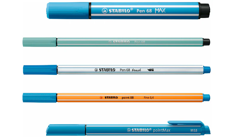 Pen Set - STABILO Creative Set - Pen 68 Max, Pen 68, Pen 68 brush, point 88, pointMax - ARTY - Pack of 55 - Assorted Colours - Image 2