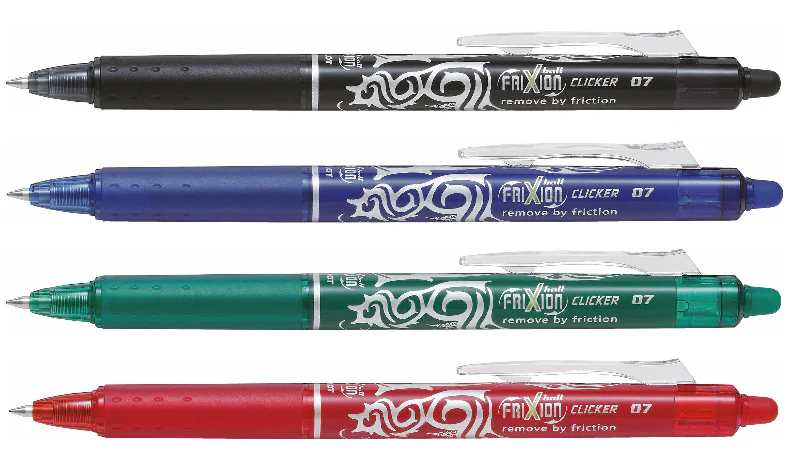 Pilot FriXion Clicker Erasable Rollerball Pen 07 Medium 4 Piece 'Set 2 Go' - Image 4