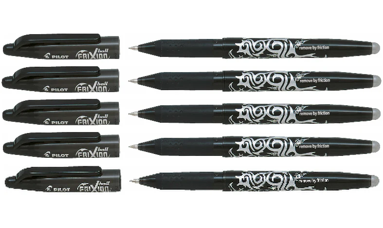 Pilot FriXion Erasable Rollerball Pen Black Pack of 5 - Image 3