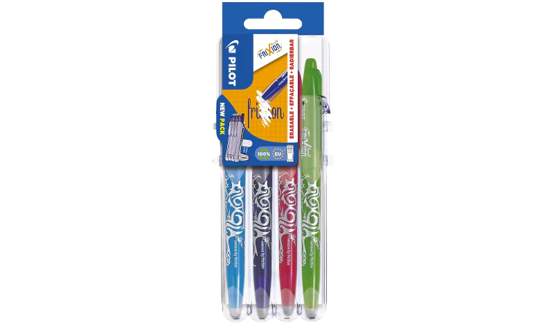 Pilot FriXion Ball Erasable Rollerball Pen Medium Set of 4 (Light Blue, Violet, Pink, Light Green) - Image 2