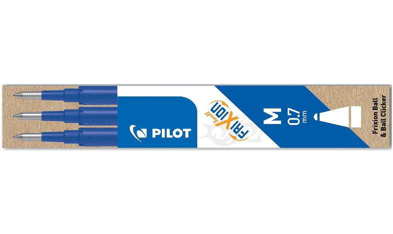 Pilot FriXion Ball Erasable Rollerball Pen Set 0.7mm Single Pen With 3 Refills Blue Ink - Image 5