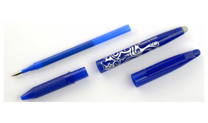 Pilot FriXion Ball Erasable Rollerball Pen Set 0.7mm Single Pen With 3 Refills Blue Ink - Image 6