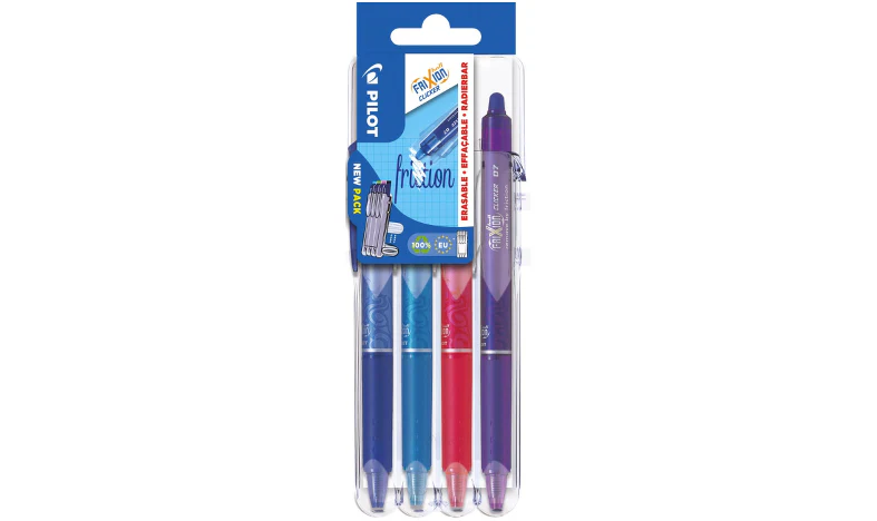 Pilot FriXion Clicker Erasable Rollerball Pen 07 Medium 4 Piece 'Set 2 Go' - Image 2