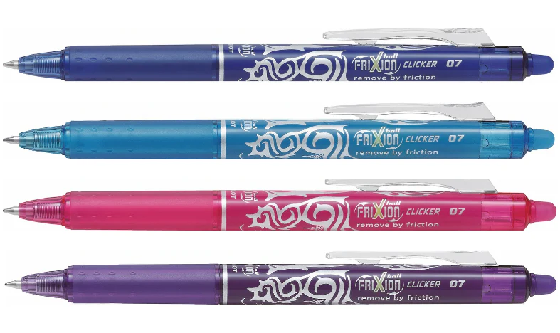 Pilot FriXion Clicker Erasable Rollerball Pen 07 Medium 4 Piece 'Set 2 Go' - Image 3