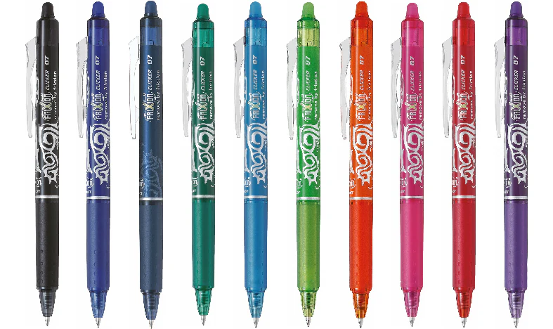 Pilot FriXion Clicker Erasable Rollerball Pen 07 Medium BLRTFR7 Assorted Set of 10