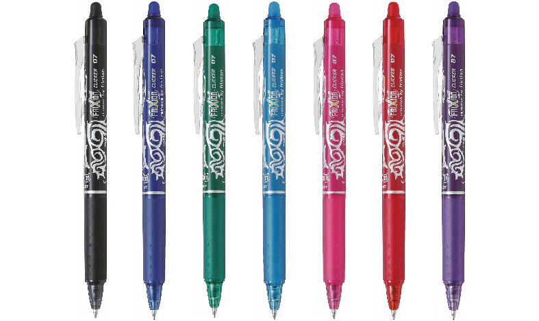 Pilot FriXion Clicker Erasable Rollerball Pen 07 Medium BLRTFR7 Assorted Set of 7