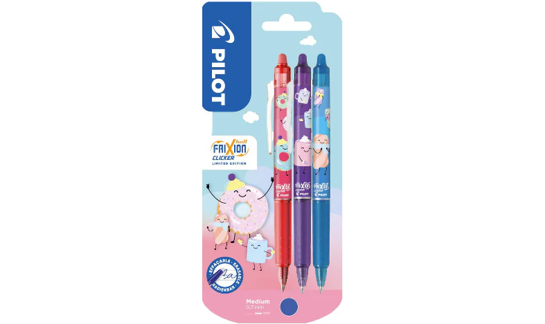 Pilot FriXion Clicker Sweet Paradise Erasable Rollerball Pen Assorted Pack of 3 - Image 2