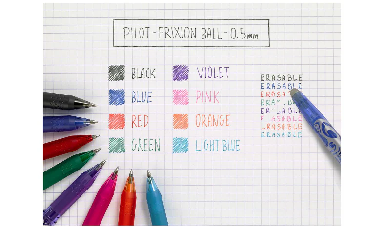 Pilot FriXion Erasable Rollerball Pen Fine BLFR5 Assorted Set of 4 - Image 8