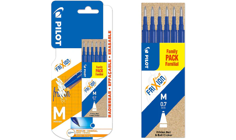Pilot BLSFR7 FriXion Pen Refill Medium Pack of 6 Blue Blister