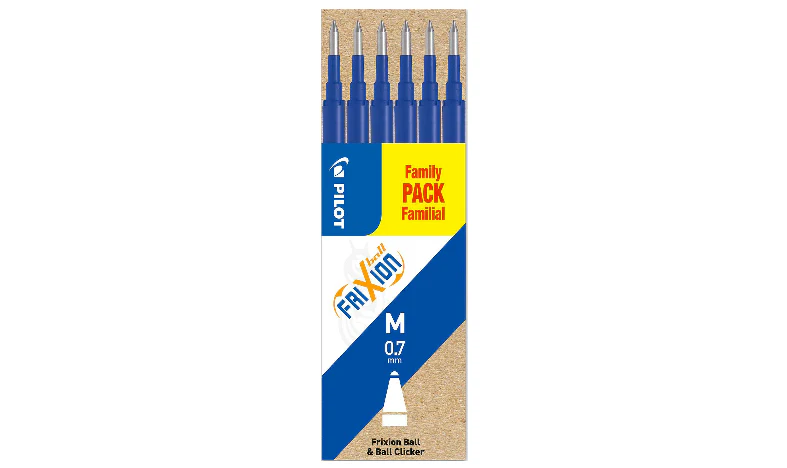 Pilot BLSFR7 FriXion Pen Refill Medium Pack of 6 Blue Blister - Image 3