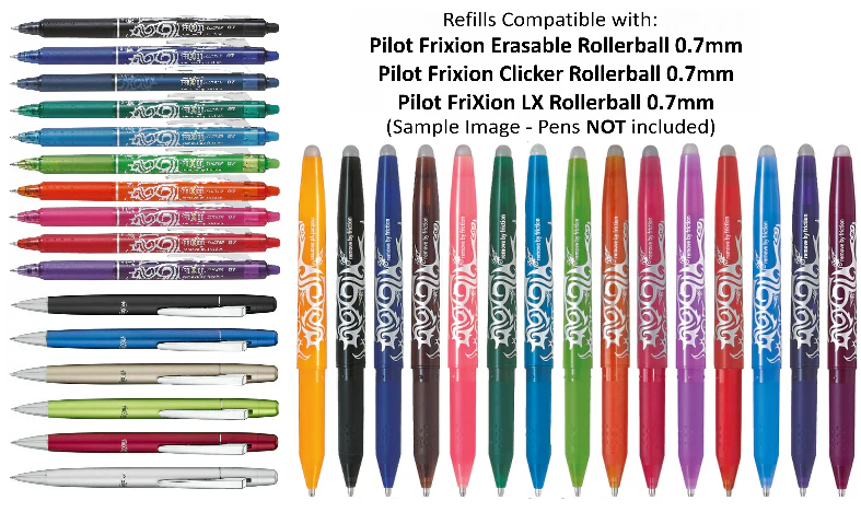 Pilot BLSFR7 FriXion Pen Refill Medium Pack of 6 - Image 5