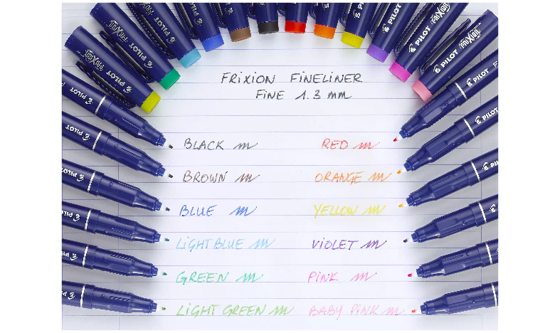 Pilot FriXion Erasable Fineliners 'Set 2 Go' Desk Set of 4 (Black Blue Green Red) - Image 11