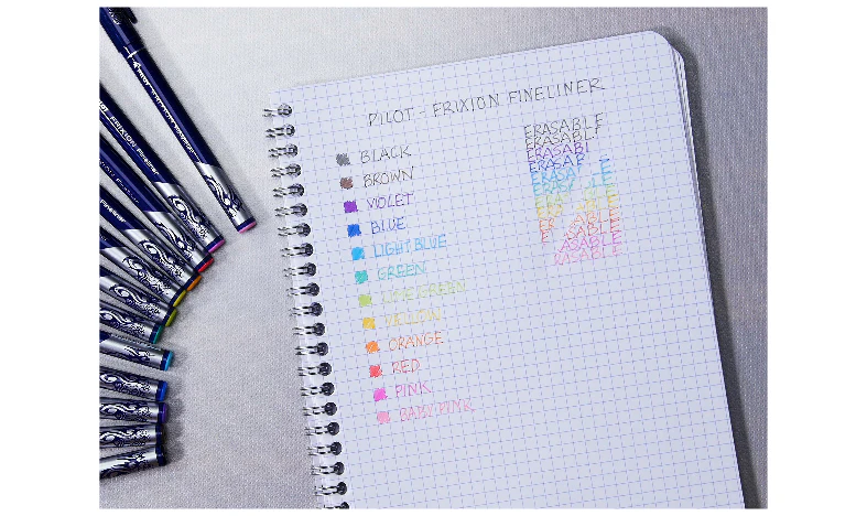 Pilot FriXion Erasable Fineliners 'Set 2 Go' Desk Set of 4 (Black Blue Green Red) - Image 12