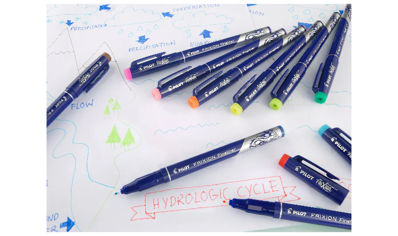 Pilot FriXion Erasable Fineliners 'Set 2 Go' Desk Set of 4 (Black Blue Green Red) - Image 15