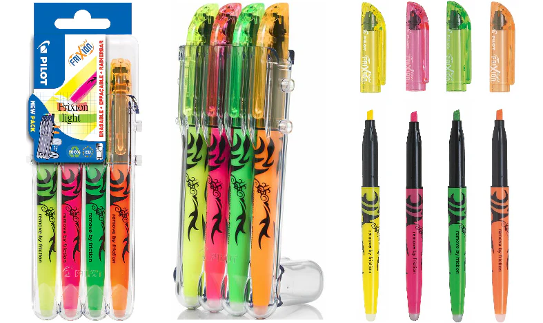 Pilot FriXion Light Erasable Highlighter Assorted Desk Set of 4