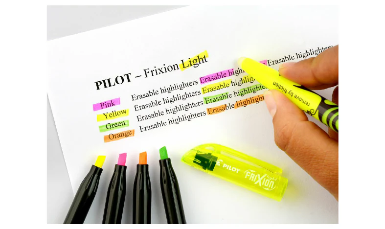 Pilot FriXion Light Erasable Highlighter Pen Wallet of 3 (Yellow Pink Green) - Image 8