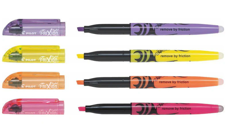 Pilot FriXion Light Erasable Highlighter Pen Wallet of 4 (Pink, Orange, Yellow, Violet) - Image 3