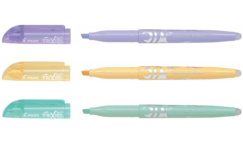 Pilot FriXion Light Soft Pastel Erasable Highlighter Pen Assorted Pack of 3 (Green Orange Violet) - Image 3