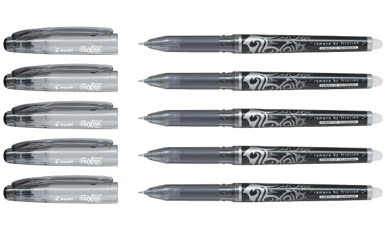 Pilot FriXion Point Erasable Rollerball Pen Black Wallet of 5 - Image 3