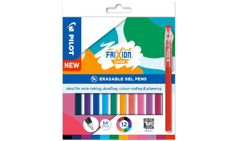 Pilot FriXion Stick Erasable Gel Pens 12 Piece Wallet Assorted