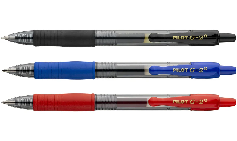 Pilot G-2 Plus BegreeN 0.7 Gel Ink Rollerball Pen Pack of 3 (Black, Blue, Red) - Image 3