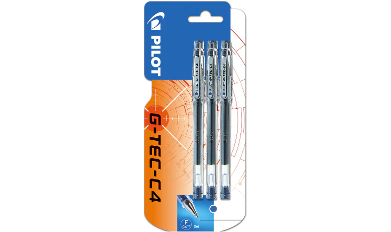 Pilot G-Tec-C4 Rollerball Pen BLGC4 Blue Pack of 3 - Image 2