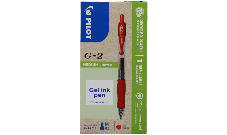 Pilot G2 07 Gel Ink Rollerball Pen BLG207 Box of 12 Red - Image 2