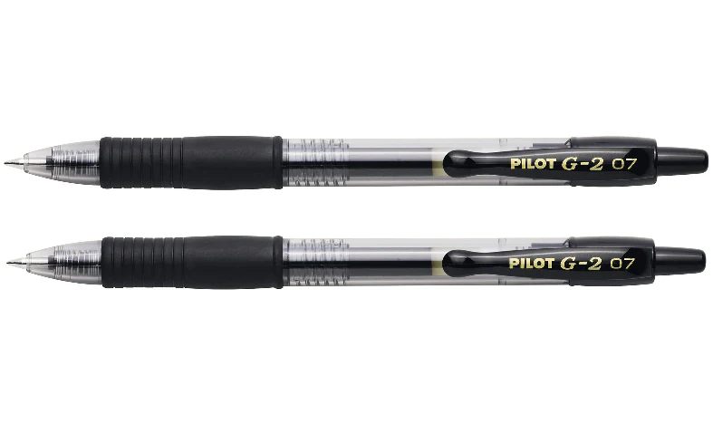 Pilot G2 07 Gel Ink Rollerball Pen BLG207 Black Pack of 2 - Image 3