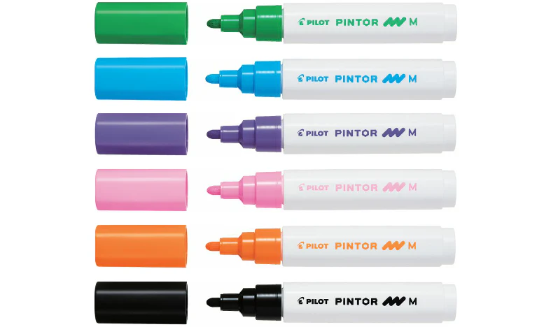 Pilot Pintor Marker Medium Assorted Wallet of 6 Creative Colours - Image 3