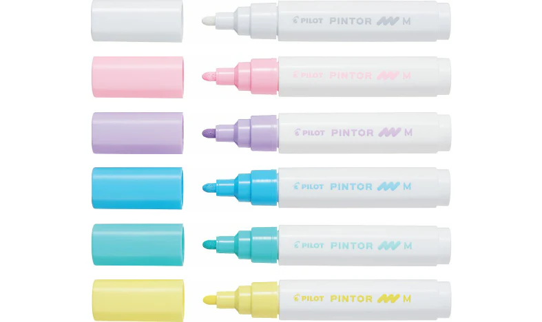 Pilot Pintor Marker Medium Assorted Wallet of 6 Pastel Colours - Image 3