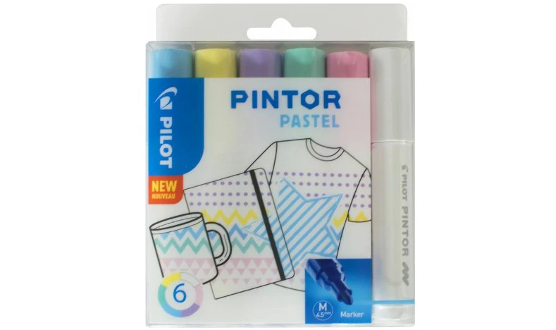 Pilot Pintor Marker Medium Assorted Wallet of 6 Pastel Colours - Image 4
