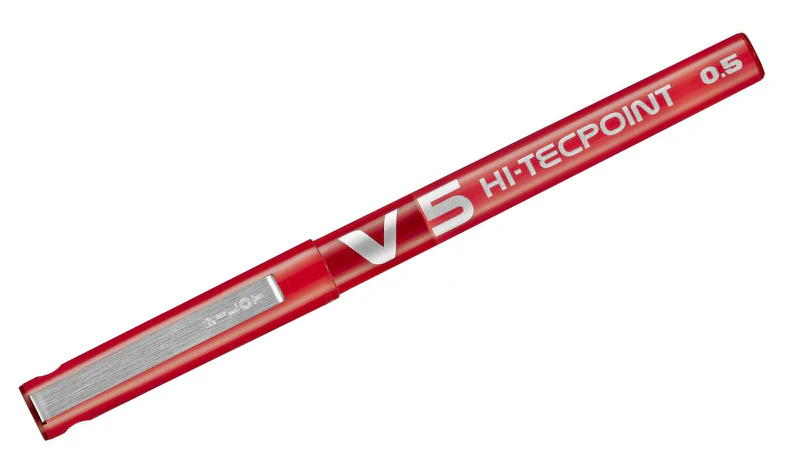Pilot V5 Hi-Tecpoint Rollerball Pen Set of 4 (Black, Blue, Red, Green) - Image 6