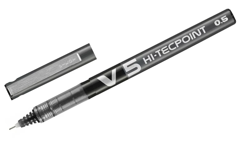 Pilot V5 Hi-Tecpoint Rollerball Pen Box of 20 Black - Image 3
