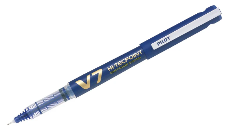 Pilot V7 Hi-Tecpoint Cartridge System Rollerball Pen with 3 Refills Blue - Image 3