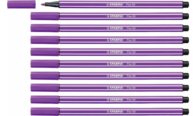 Premium Fibre-Tip Pen - STABILO Pen 68 - Assorted Colours - Packs of 10 - Image 34