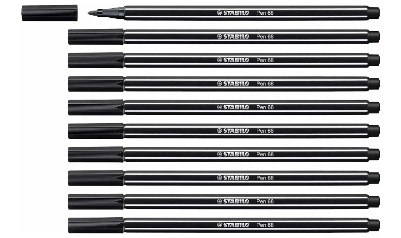 Premium Fibre-Tip Pen - STABILO Pen 68 - Assorted Colours - Packs of 10 - Image 4