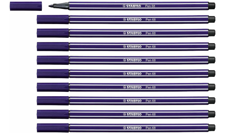 Premium Fibre-Tip Pen - STABILO Pen 68 - Assorted Colours - Packs of 10 - Image 53