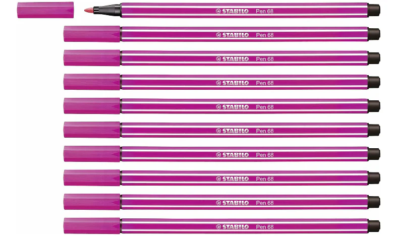 Premium Fibre-Tip Pen - STABILO Pen 68 - Assorted Colours - Packs of 10 - Image 55