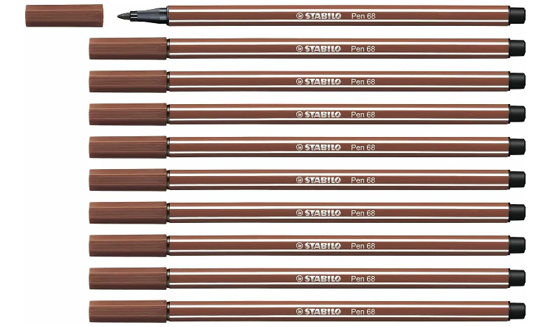 Premium Fibre-Tip Pen - STABILO Pen 68 - Assorted Colours - Packs of 10 - Image 58