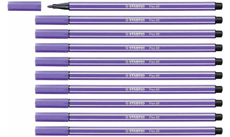 Premium Fibre-Tip Pen - STABILO Pen 68 - Assorted Colours - Packs of 10 - Image 64