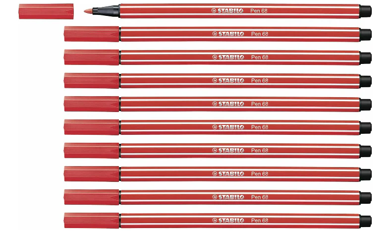 Premium Fibre-Tip Pen - STABILO Pen 68 - Assorted Colours - Packs of 10 - Image 7