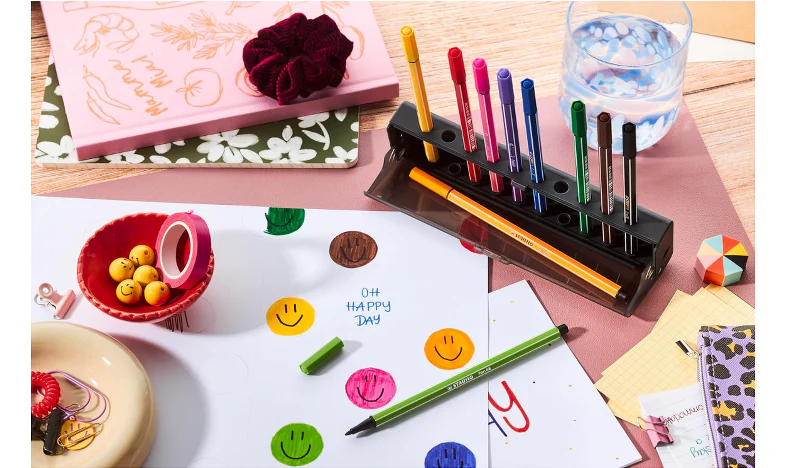 Premium Fibre-Tip Pen - STABILO Pen 68 - Click Set Pack of 10 - Assorted Colours - Image 5