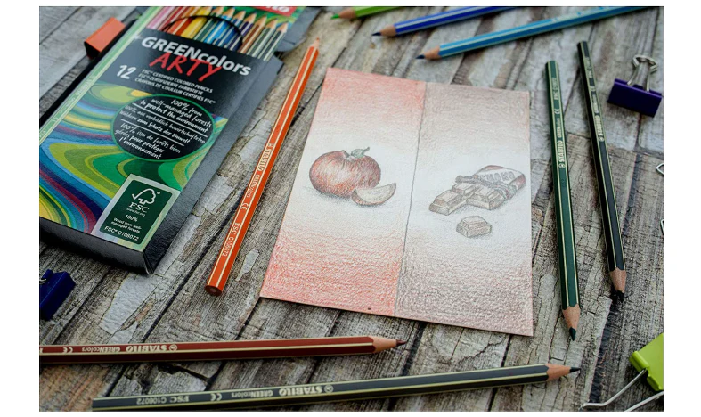 Eco-Friendly Colouring Pencil - STABILO GREENcolors ARTY - Pack of 24 - Assorted Colours - Image 4