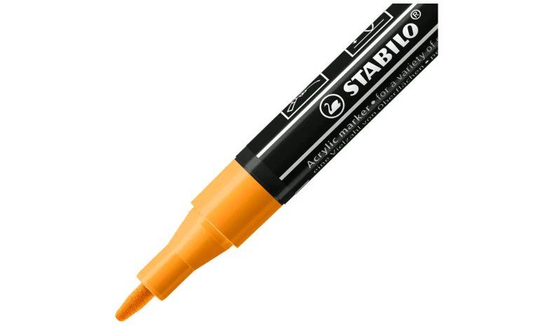 Acrylic Marker - STABILO FREE Acrylic - T100 1-2 mm Bullet Tip Spring - Wallet of 5 - Assorted colours - Image 3