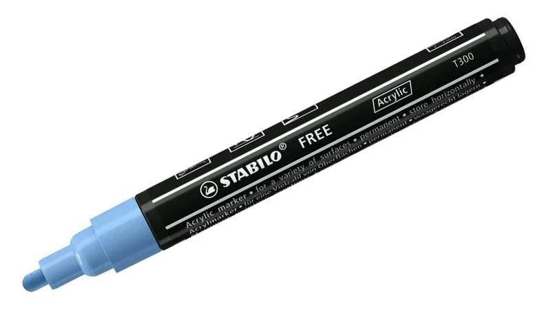 Acrylic Marker - STABILO FREE Acrylic - T300 2-3 mm Bullet Tip Candy - Wallet of 5 - Assorted Colours - Image 8