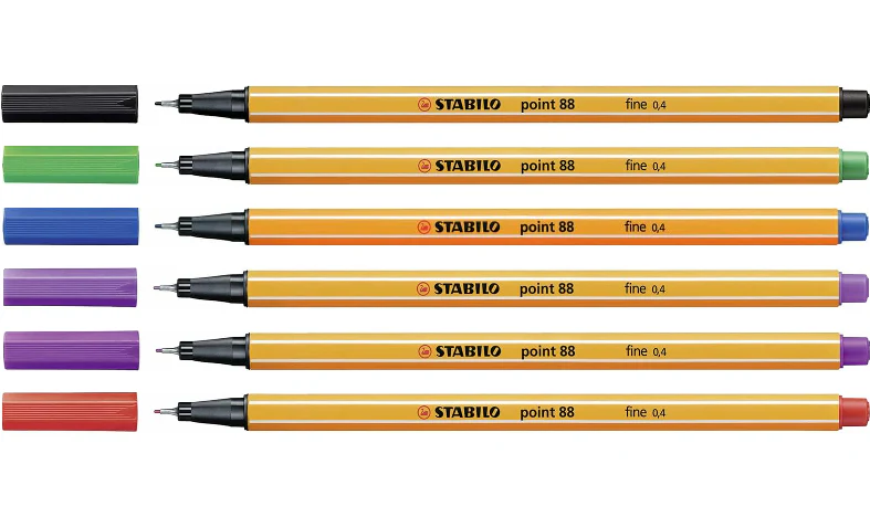 Fineliner - STABILO point 88 - Pack of 6 - Assorted Colours - Image 3