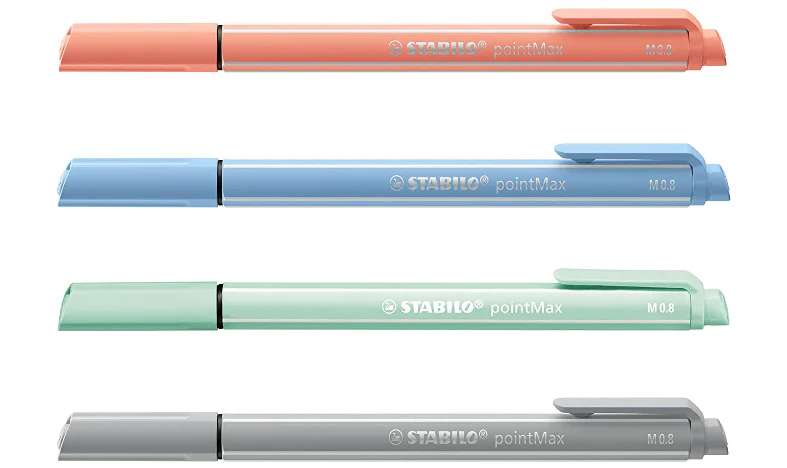 Nylon Tip Writing Pen - STABILO pointMax - Wallet of 4 - Assorted Pastel Colours - Image 4
