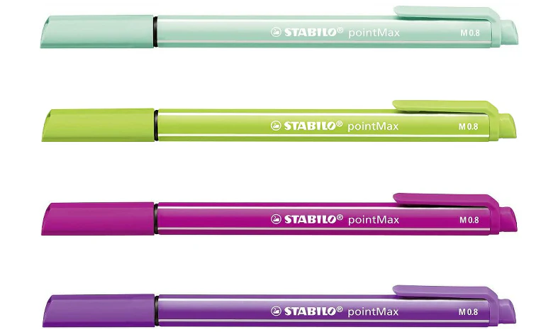 Fineliner - STABILO pointMax - Pack of 4 - Ice Green, Light Green, Pink, Lilac - Image 4