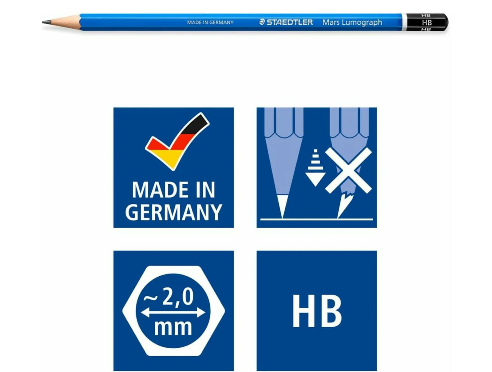 STAEDTLER Mars Lumograph 100 Graphite Pencils – Assorted Set (Pack of 12) - Image 11